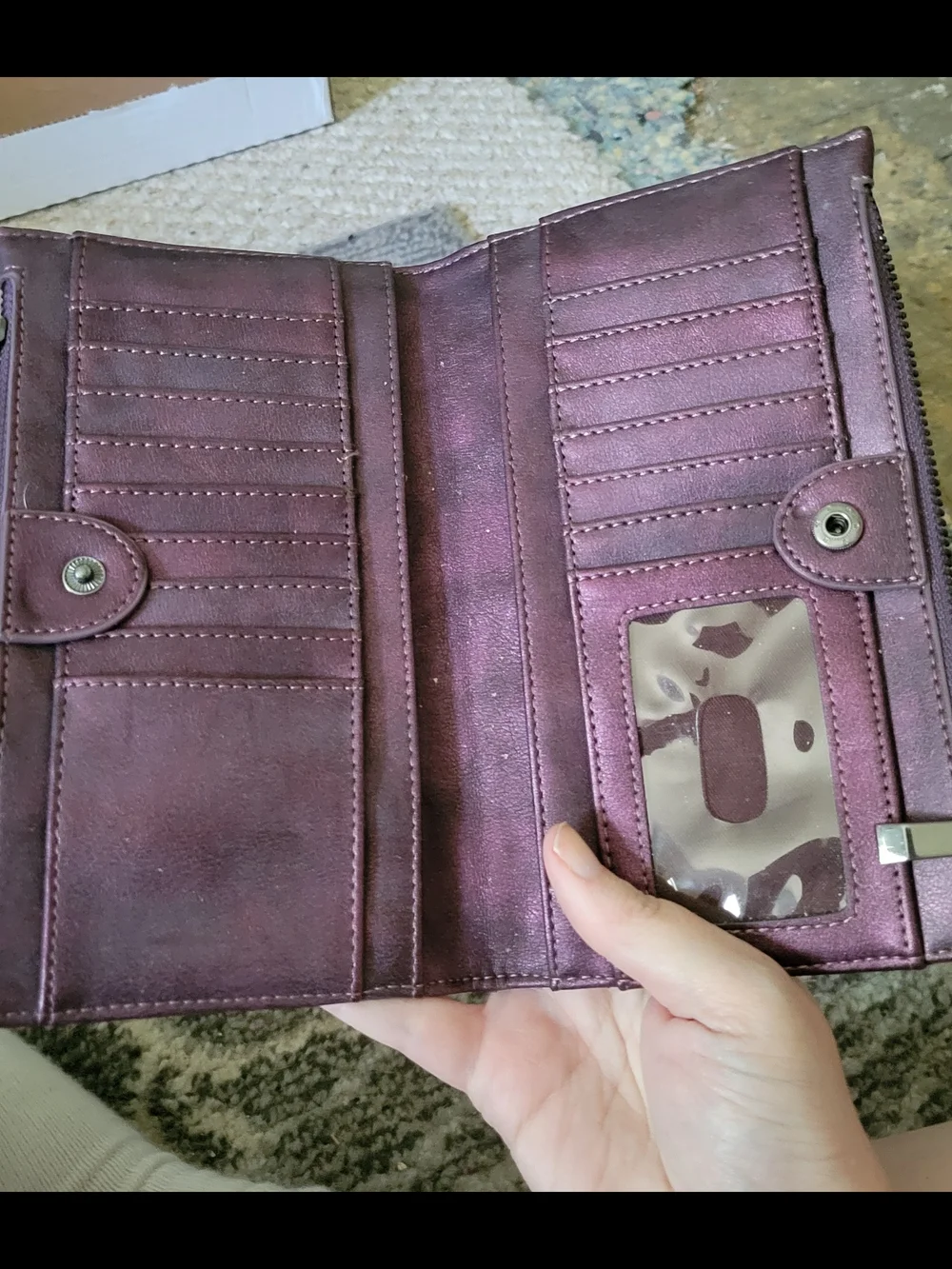 Mossimo Supply Co. Plum Suede Zip Wallet